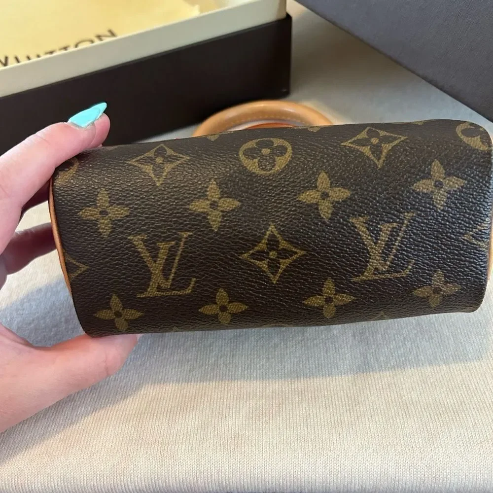 EUC Louis Vuitton LV Mini Nano Speedy HL Top Handle with Crossbody Strap + Lock - Picture 7 of 15